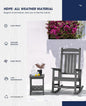 HDPE Rocking Chairs, Set of 2 in Grey, Weather-Resistant Outdoor Patio Seating