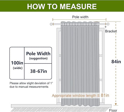 NICETOWN Extra Wide Patio Door Curtain - Energy Smart & Noise Reducing Grommet Thermal Insulated Wide Width Drapes, Sliding Door Curtain for Guestroom(Biscotti Beige, W100 x L84)