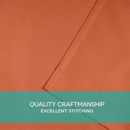 Exclusive Home Cabana Solid Indoor/Outdoor Light Filtering Hook-and-Loop Tab Top Curtain Panel Pair, 54"x84", Mecca Orange