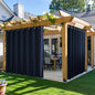 NICETOWN 2 Panels Outdoor Curtains for Patio Waterproof & Windproof, Extra Wide Grommet & Back Tab on Top & Bottom Thermal Insulated Sun Blocking Drapes with Rope for Deck, Navy Blue, W100 x L108