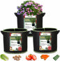 3-Pack 15 Gallon Plant Grow Bags, Thickened Nonwoven Fabric Pots with Handles,Sturdy Garden Planters Aeration Gardening Container to for Plants, Vegetables, and Flowers