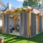 NICETOWN 2 Panels Outdoor Curtains for Patio Waterproof & Windproof, Rod Pocket & Back Tab on Top & Bottom for Privacy and Wind Resistant for Pergola, Free Rope Included, Grey, W52 x L84 per Panel
