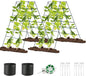 Cucumber Trellis for Raised Bed, Garden Trellis for Climbing Plants Outdoor with Climbing Net and Plant Support Clip for Cucumber, Vegetable, Flowers (18" W x 46" H-2pack)