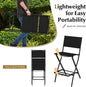 Bar Chairs Set of 4 Black Folding Outdoor Patio Stools
