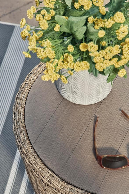 Signature Design by Ashley Danson Bohemian Outdoor End Table, Light Brown