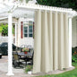 RYB HOME Outdoor Curtains for Patio Waterproof Block Sunlight Thermal Insulated Privacy Assured Thick Outside Curtains for Porch, Gazebo, Pergola, W84" x L95", Beige, 1 Panel