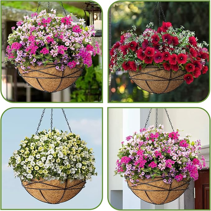 2 Pack 16 Inch Round Replacement Coco Liners for Hanging Basket Natural Coconut Fiber Liner for Flower Planter Coco Coir Pots for Outdoor Garden Plants