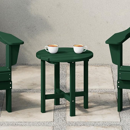 WestinTrends Dylan Adirondack Round Outdoor Side Table, Dark Green - Image 2