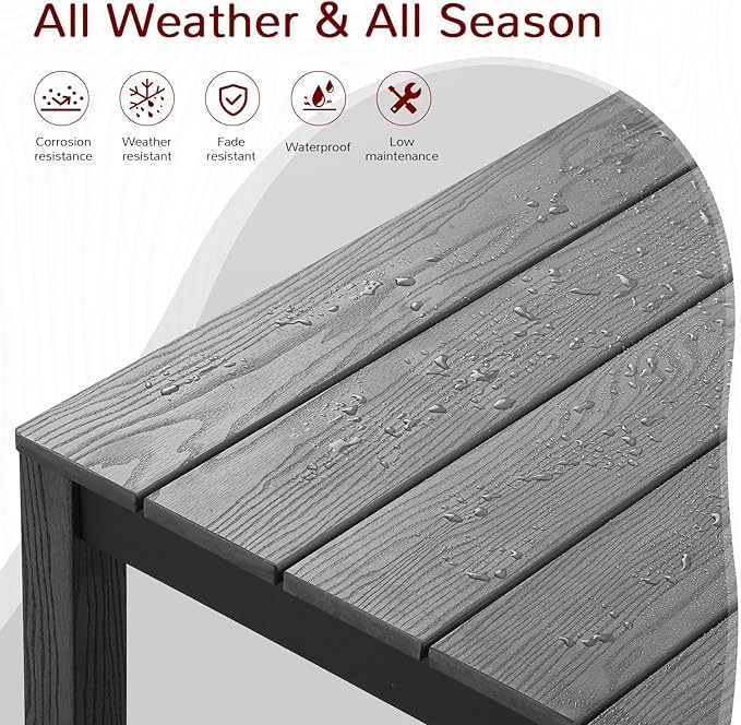 Stoog All-Weather Patio Dining Sets, 7 Pieces Patio Dining Table with Umbrella Hole, Waterproof Aluminum Frame Dining Table with 6 Outdoor Chairs Set, Low Maintenance, Grey