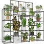 Metal Plant Stand Outdoor 63" Tall Plant Shelf for Plants 14-Tier Large Plant Sheves for Indoor Plants Living Room Heavy Duty Rack Garden Balcony Patio Hanging Planter