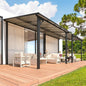 AECOJOY 22' x 8' Gazebo for Patio, Large Wall-Mounted Hard Top Lean-to Gazebo Pergola with Roof 8' x 22' on Clearance, Heavy Duty Patio Awnings for Decks, Backyard
