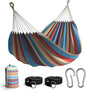 Sorbus® Brazilian Double Hammock - Extra-Long Two Person Portable Hammock Bed for Indoor or Outdoor Spaces - Hanging Rope, Carrying Pouch Included (Blue/Sand/Purple/Red Stripes)