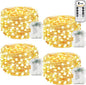 4Pack 240LED Christmas Fairy Lights Battery Operated with Remote, Waterproof String Lights with Timer for Indoor & Outdoor, Twinkle Lights Battery Power for Bedroom Christmas Decorations(Warm White)