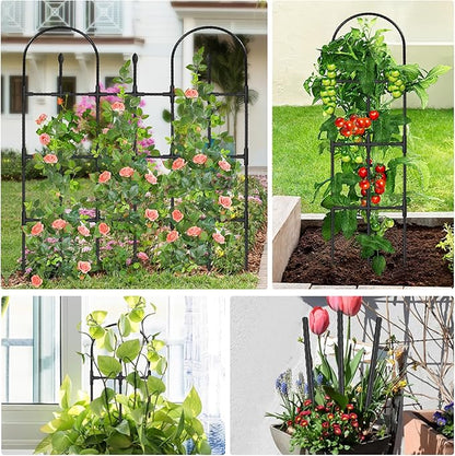 Trellis for Climbing Plants Outdoor,47.2" H Garden Trellis,Rustproof Garden Arch Trellis Cucumber Tomato Support Structure for Raised Bed