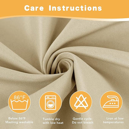 HolidayIdeas Extra Wide Outdoor Curtains for Patio Waterproof, 4 Panels - 110 x 120 Inch - Privacy & Light Filtering Curtains Cream Grommet Outside Curtains for Porch, Gazebo, Pergola, Backyard