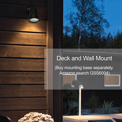 GSS6005 Plug in Spotlight Outdoor, 5W LED Landscape Spotlight 120V, 3000K Warm White, Metal Construction with Ground Stake, 3ft Cord and Plug, Black (Pack of 2)