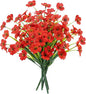 MACTING Artificial Flowers for Outdoors Fake Spring Flowers UV Resistant No Fade Faux Plastic Plants for Hanging Planters Window Patio Porch Yard Garden Home Indoor Outside Summer Decorations(Red)