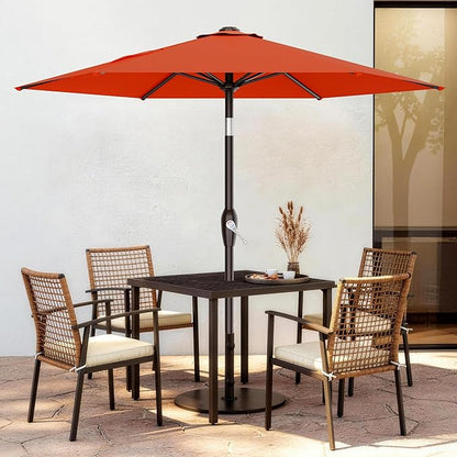 AreShark 7.5FT Patio Umbrella Table Market Umbrella with 6 Sturdy Ribs, Button Tilt/Crank, Heavy-Duty Outdoor Umbrellas for Pool, Deck, Garden and Backyard, Orange