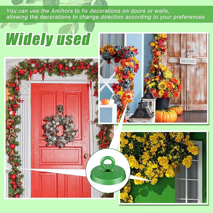 WILLBOND Plant Anchor Kit, 80 Pcs Vine Anchors 5 Pack Silicone Adhesive Sealant Garden Tie Tape Metal Wire Wire Cutters for Spring Trellis Vine and Stucco Brick Wall Climbing Plants Supplies(Green)