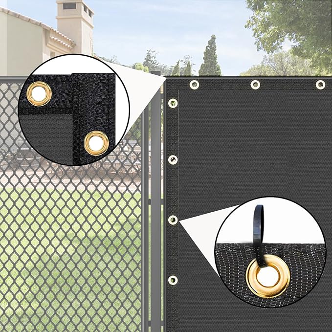 UPGRADE Privacy Fence Screen 5'x7' Dark Grey Outdoor 90% Visibility Blockage 170 GSM Mesh Shade Cover Panels for Backyard,Balcony,Home Decoration with Zip Ties,Customized Avaliable