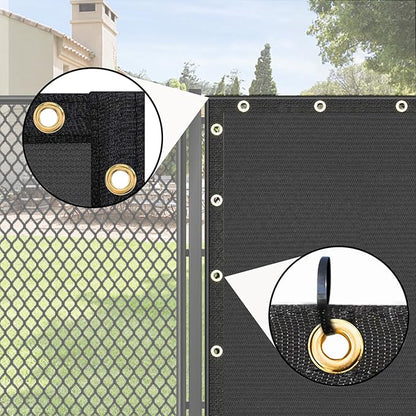 UPGRADE Privacy Fence Screen 6'x18' Dark Grey Outdoor 90% Visibility Blockage 170 GSM Mesh Shade Cover Panels for Backyard,Balcony,Home Decoration with Zip Ties,Customized Avaliable