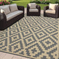 SAND MINE 6 x 9 Ft Reversible Mats, Plastic Straw Rug, Modern Area Rug, Large Floor Mat and Rug for Outdoors, RV, Patio, Backyard, Deck, Picnic, Beach, Trailer, Camping, Grey & Tan