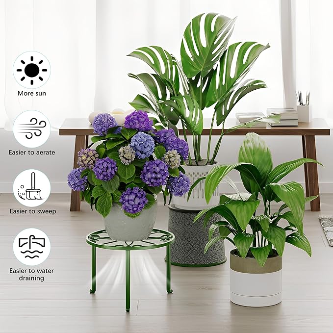 5-Pack Metal Plant Stand Indoor Outdoor Decoration Small Plant Holders for Home Flower Pot Holder Stand for Multiple Plants