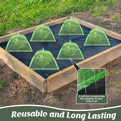 6 Sets Strawberry Plant Support with Mesh Plant Cover,Strawberry Growing Racks Sets with Iron Plant Nails and Storage Bag for Garden Strawberry Vegetables(Green Net - Square)
