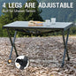 Camping Table with Aluminum Roll-Up Top, Adjustable Height and Carry Bag