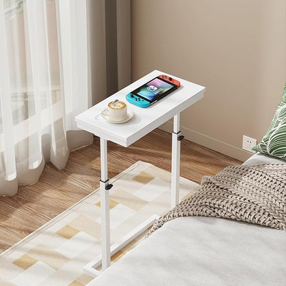 TUTOTAK End Table, Side Table, Tall Couch Table, Sofa Table, Living Room, Bedroom, White TB01BW0832