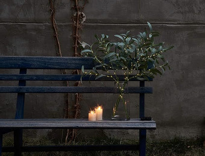 Artificial Olive Branch Greenery, 24 Inch, 72 LED Warm White Lights