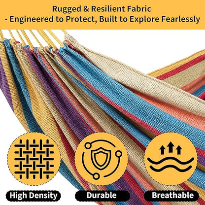 2Pack Hammocks |Camping Hammock | Portable Outdoor Hammock Set | for Hiking, Backpacking and Camping | (Blue Stripe and Blue Stripe)