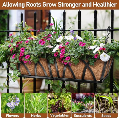 Riare 2 Pack 48 Inch Rectangle Coconut Liners for Planters, Natural Coconut Fiber Planter Liners, Window Box Liner Trough Coco Liner for Outdoor Flower, Garden Wall, Deck & Fence Planter Boxes