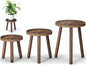 3-Pack Wood Plant Stands Indoor, Single Plant Stand for 6-12 Inch Pots, Mid-Century Modern Plant Stool, Tall Plant Stand for Large Plants Perfect Fit for Living Room, Balcony, Office