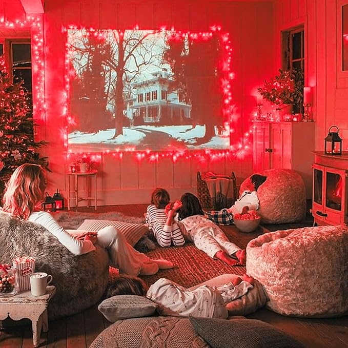 Red String Lights, 500 LEDs, 173 Ft, IP44 Waterproof