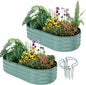 Galvanized Metal Planter Raised Garden Bed Kit for Gardening Outdoor Garden Box Raised Flower Bed 2PC Green 4X2X1FT
