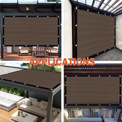 Sun Shade Cloth for Outdoor Patio,Pergola Shade Cover with Grommets Deck Shade Privacy Screen Balcony,90% UV Protection Shade Fabric Brown Sunshades for Garden Backyard Outdoor,Mocha-8x10FT