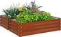 Outsunny Galvanized Raised Garden Bed, 4' x 2' x 1' Metal Planter Box, for Growing Vegetables, Flowers, Herbs, Succulents, Brown
