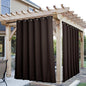 NICETOWN 2 Panels Outdoor Curtains for Patio Extra Wide 84", Waterproof & Windproof Grommet & Back Tab Fixed Top and Bottom Thermal Insulated Drapes with Rope for Gazebo, Toffee Brown, W84 x L84