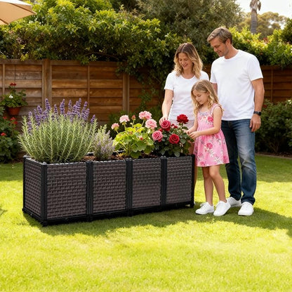 Large Planters for Outdoor Plants - Deepened 20" H, Raised Beds for Gardening Self Watering, Elevated Planter Box with Legs, Rectangular Garden Planters for Outdoor Plants Flowers, 62.9"L x 15.7"W