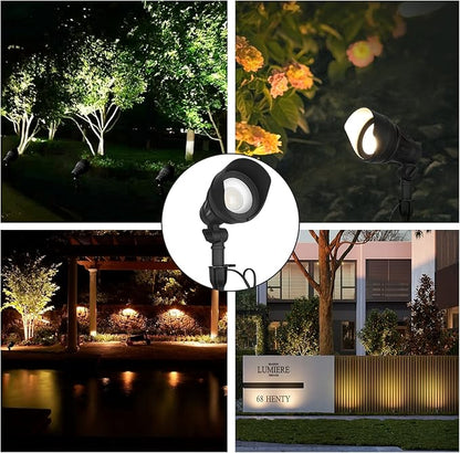 DEWENWILS LED Low Voltage Landscape Lights, 14W 540LM 3000K 12V Aluminum Outdoor Spotlight, IP65 Waterproof Landscape Lighting for Yard, Garden, House, Tree, Lawn, 4 Pack