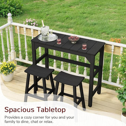 Stoog Outdoor Bar Table, All-Weather HIPS 40" Counter Height Bar Tables with Waterproof Top, Never Fade or Rot, Ideal for Patio, Hot Tub, Dining, Balcony, Poolside, Black
