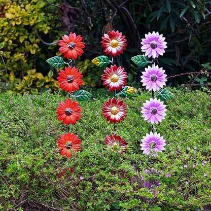 Set of 3 Solar Garden Lights,22.6'' H Flowers Decorative Garden Stakes,Waterproof Metal Spring Yard Art Decor,Solar Stake Lights for Outside,Lawn,Yard,Patio