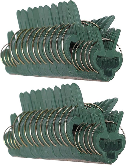 Plant Clips 40 Piece Green Gentle Gardening Plant & Flower Lever Loop Gripper Clips, Tool for Supporting or Straightening Plant Stems, Stalks, and Vines, Garden Clips, by RamPro