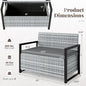 Patio Storage Bench, 43.5 in Wide PE Rattan, 40 Gallon Capacity