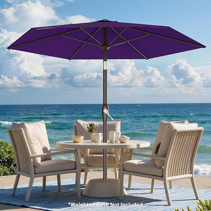 AreShark 7.5FT Patio Umbrella Table Market Umbrella with 6 Sturdy Ribs, Button Tilt/Crank, Heavy-Duty Outdoor Umbrellas for Pool, Deck, Garden and Backyard, Purple