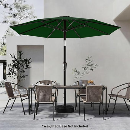 AreShark 9 FT Patio Umbrella for Outdoor, Outdoor Table Umbrella with Push Button Tilt and Crank, Outdoor Patio Umbrellas with 8 Sturdy Ribs for Market, Garden, Pool (Dark Green)