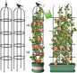 Tower Obelisk Garden Trellis for Climbing Plant，6.3FT/75.6" Rustproof Metal Potted Plant Climbing Support for Indoor Outdoor Flowers Vegetable Fruits Vines Support (2PCS)