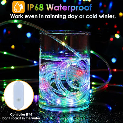 49Ft LED Rope Lights for Outside, 18 Colors Changing Outdoor Fairy String Lights with Remotes, Waterproof 150 LEDs Colored Rope Lighting Plug in for Bedroom Patio Party Halloween Christmas