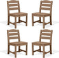 SERWALL Outdoor Dining Chairs Set of 4, All-Weather HDPE Patio Chair with 19.7" Widened Seat, for Backyard, Garden, Brown